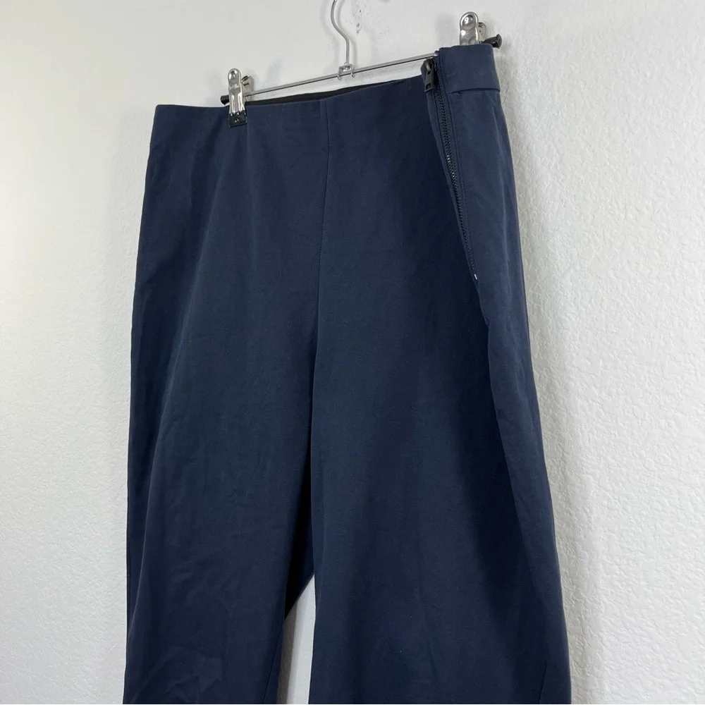 EVERLANE Side Zip Pant Cotton stretch Pant Navy Slim Fit High Waist‎ size 14